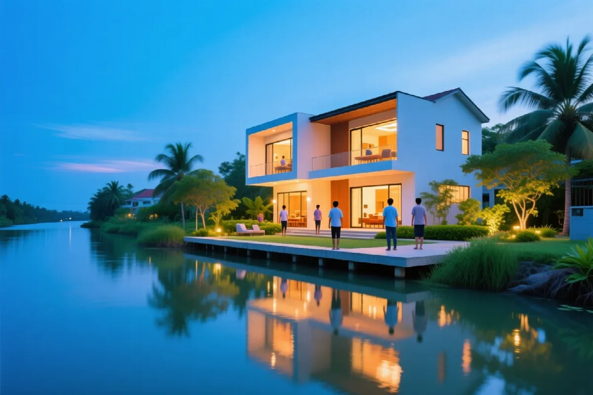 Ánh sáng và giờ trong ngày cho hình ảnh kiến trúc, nội thất bằng AI