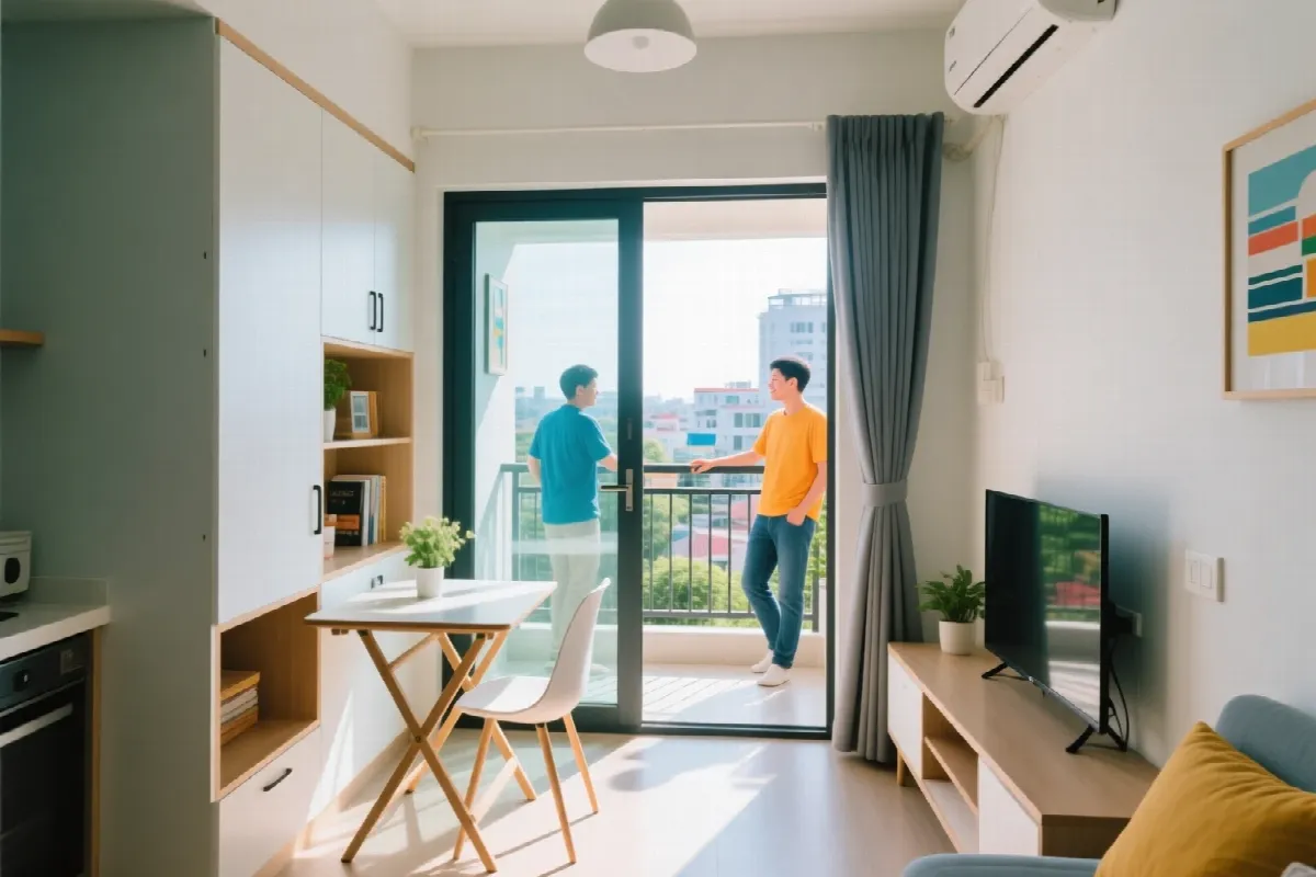 Phối cảnh phòng nhỏ chung cư: tả đúng 30–60 m² để AI không vẽ to